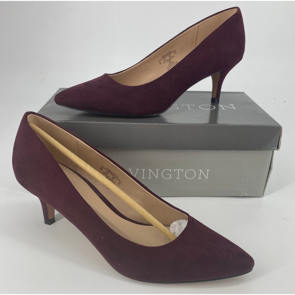 Covington Women's SZ 9 Mia Wine Faux Leather Pump Shoes Merlot Maroon heel red
